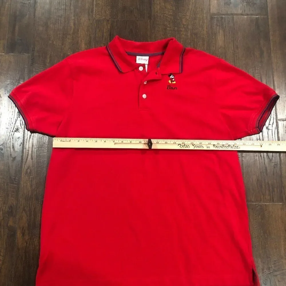 Disneyshopping.com Men’s Large Red Embroidered Mickey Mouse‎ Polo Shirt Don